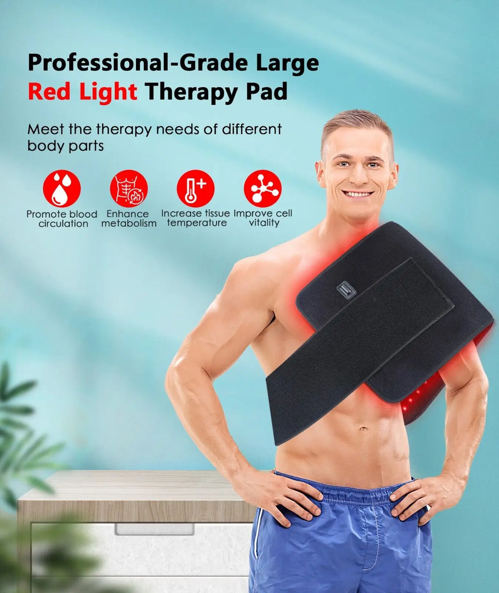 660nm&850nm Infrared Light Therapy Pad Back Shoulder Waist Thigh Comfortable Massage Relieve Tired Pain Red Light Heating Pads