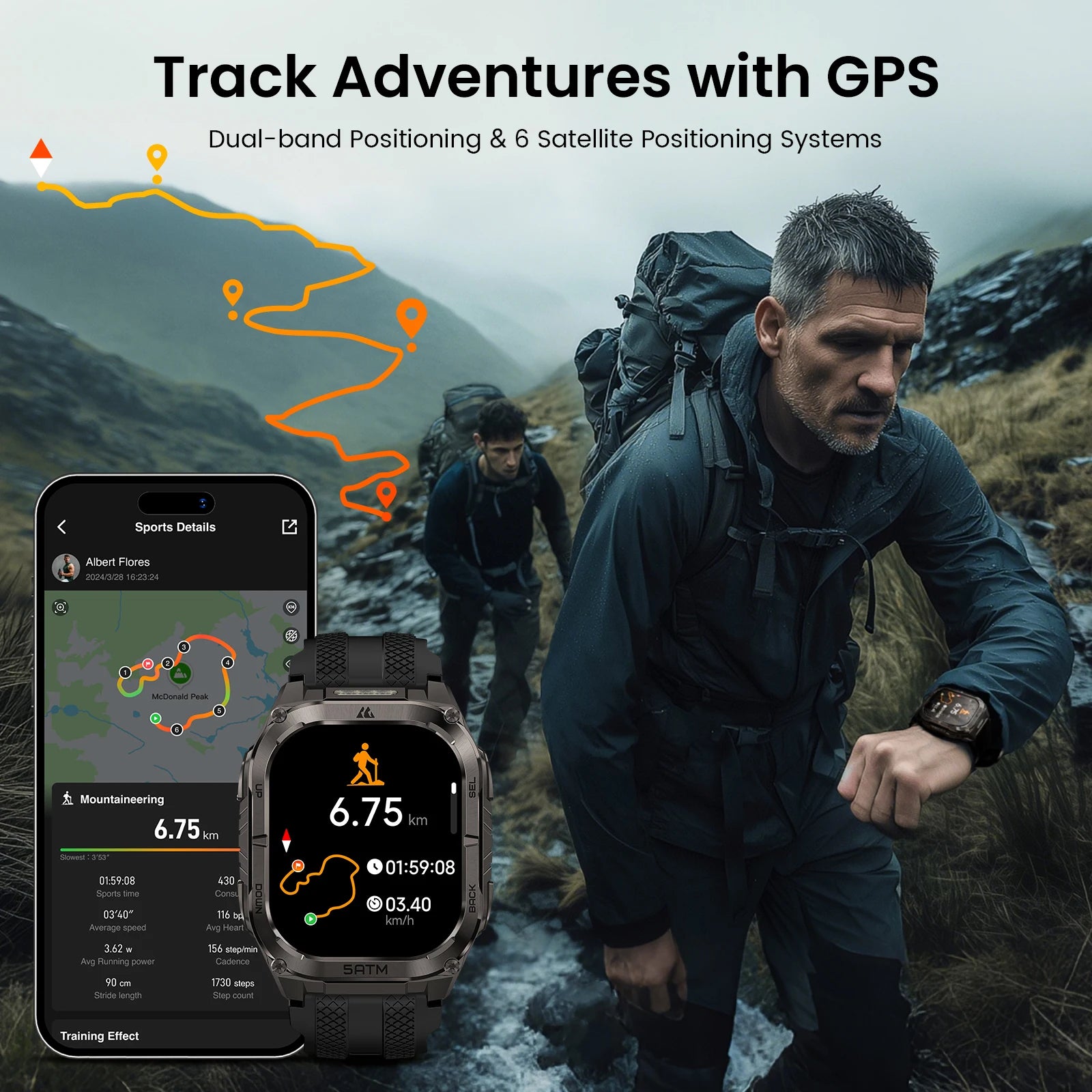 KOSPET Tank M4C Rugged Smartwatch With GPS Military Grade