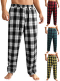 NONECN Men's Checkered Lounge Pants With Adjustable Drawstring Waistband Everyday