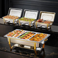 8QT Stainless Steel Camp Stove Chafing Dish Buffet Set Stainless Steel Food Warmer Chafer Complete Chafing Fuel Holder