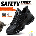 Men's Slack-Stab-Proof Work Shoes With Elastic Buttons And Lace-Up SafetyCompliance