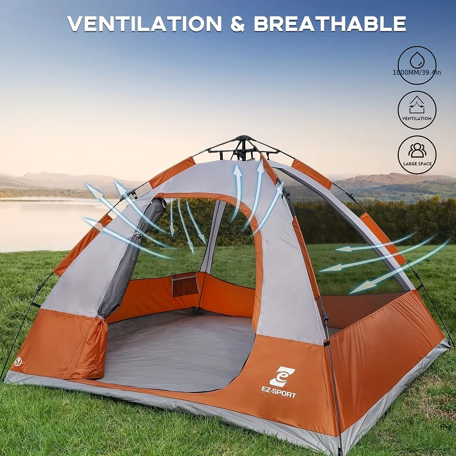 Unp Pop Up Camping Tent Instant Setup With Rain Fly Waterproof