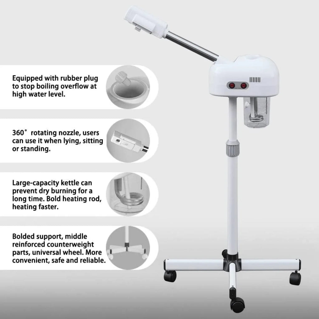 Bymaocar Facial Steamer With 360 Degree Rotating Nozzle Pore Cleansing