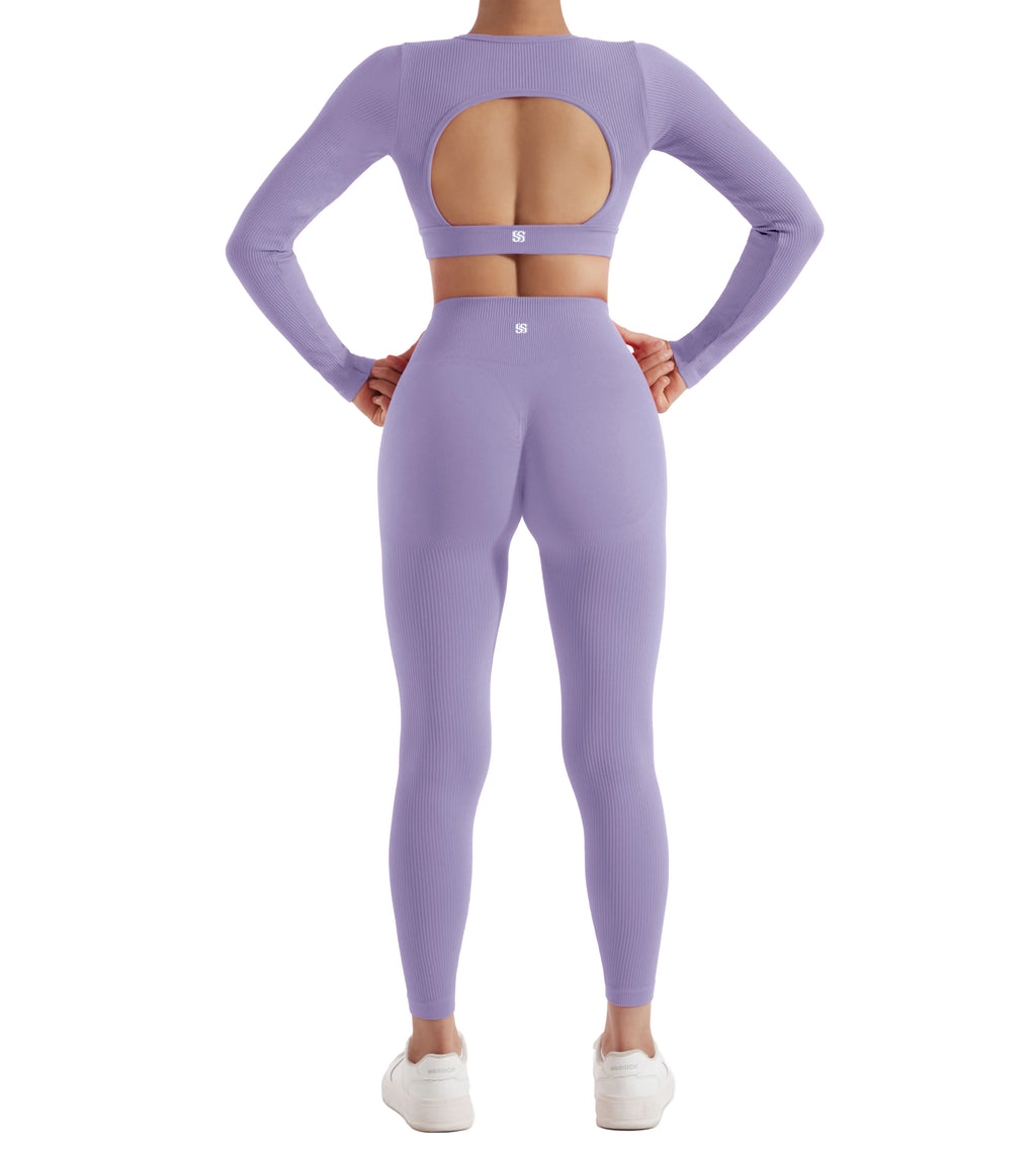 NONECN Yoga Set Women Quick Dry Sports Suit Long Sleeve