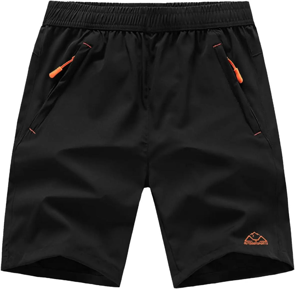 NONECN Men's Quick Dry Hiking Shorts With Zipper Pockets