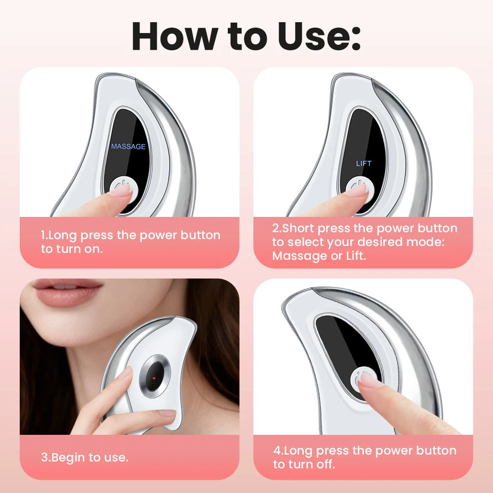 Agdoad Electric Face Gua Sha Massager With LED Light Therapy