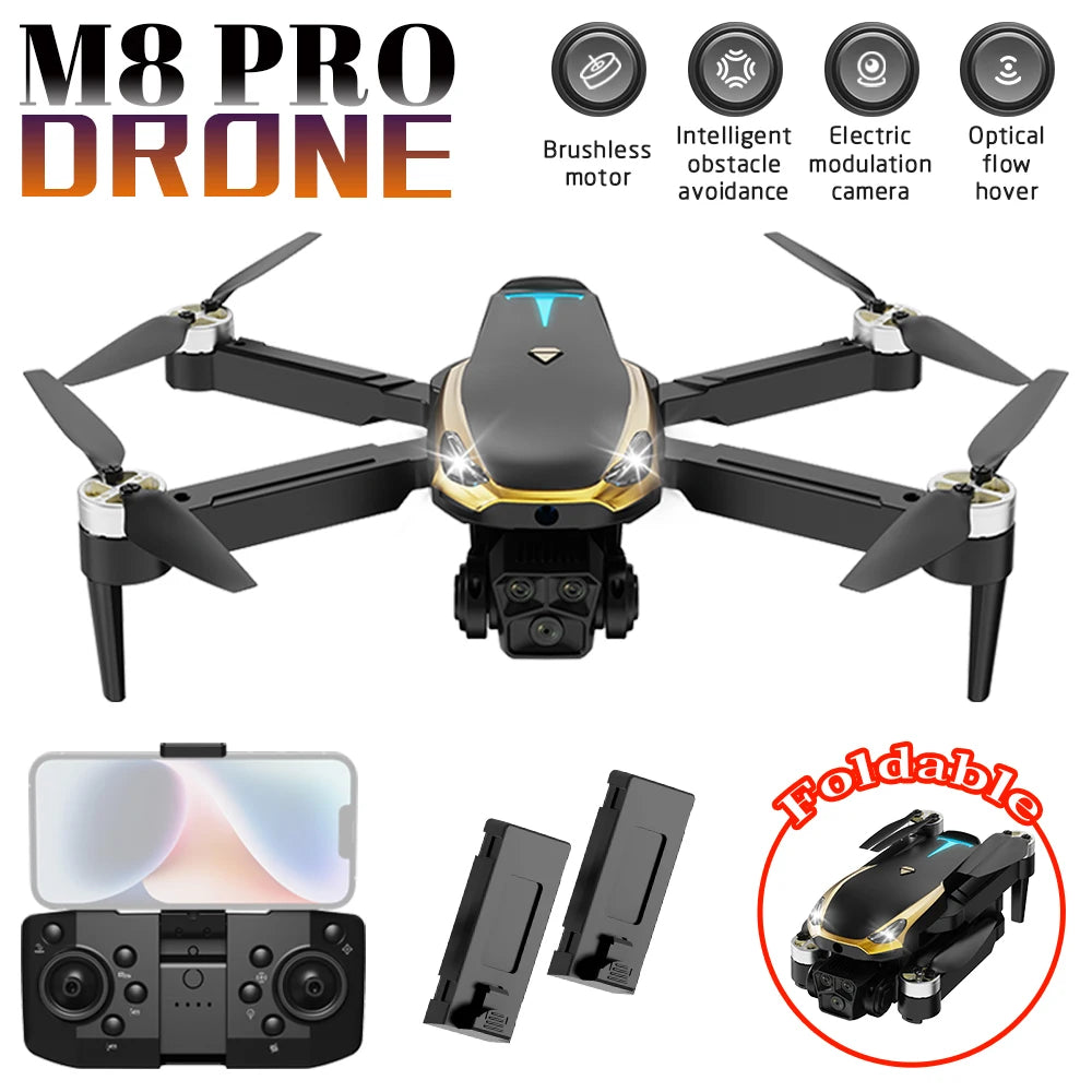 EY M8 Pro Brushless Drone With 2 Batteries HD Camera