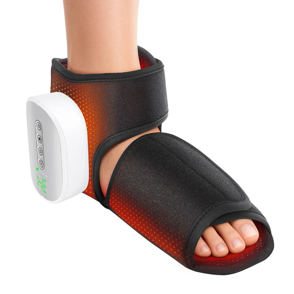 Hailicare Heated Ankle Foot Massager With Air Compression 4 Levels
