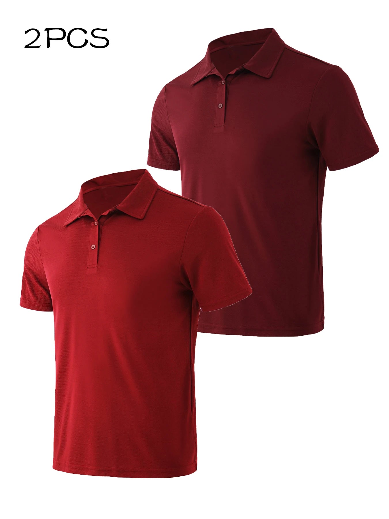 2Pack Men's Polo Shirts Short Sleeve Summer Quick Dry Ultra Comfortable Golf Athletic T-Shirts Slim Fit Casual Sports Workout Golf Tees