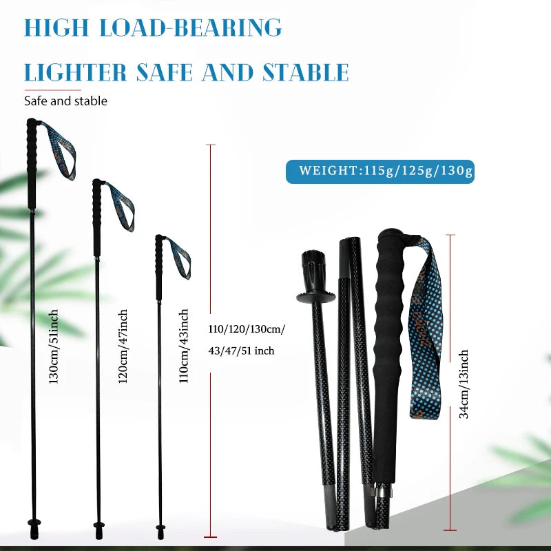 OKHEALINGCN Carbon Fiber Collapsible Telescopic Trekking Poles