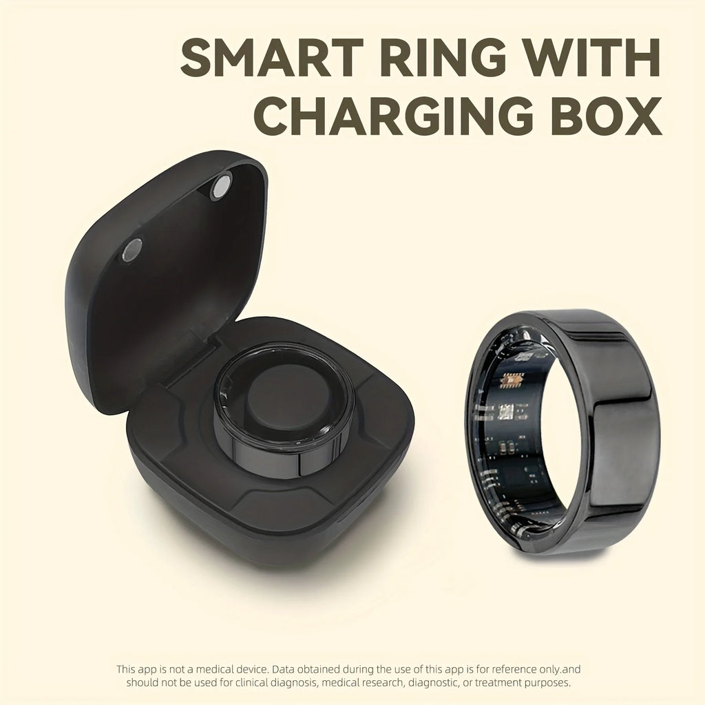 Odelettevcy Smart Ring Health Tracker Heart Rate SpO2 IP68 Waterproof