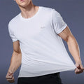 Men's Summer Breathable Elastic Ice Silk T Shirt Quick Dry