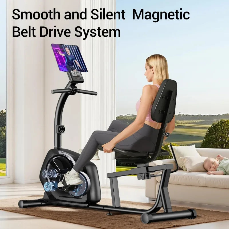 Cursor Fitness Recumbent Exercise Bike With 16 Level Magnetic Resistance