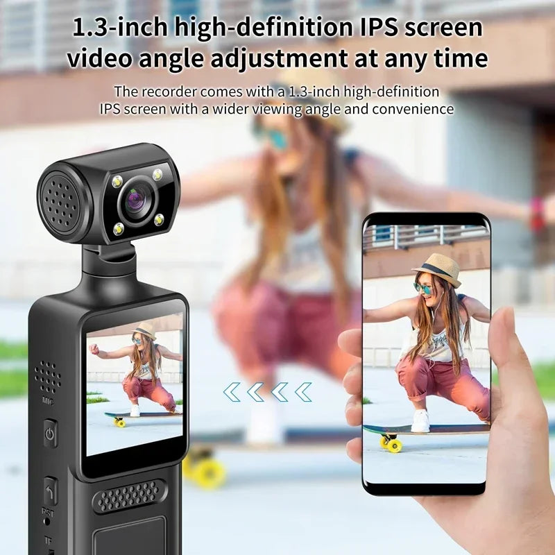 Lenovo 8K Handheld Pocket Camera 180 Degree Rotating Mini Cam