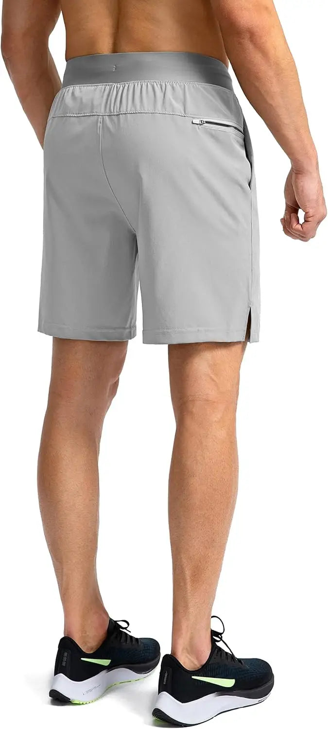 Men's Quick Dry Athletic Shorts With Zipper Pockets Lightweight Gym