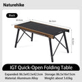 Naturehike Camping Folding Aluminum Alloy IGT Table Multifunctional Portable BBQ Grill Table Outdoor Picnic Cooking Table