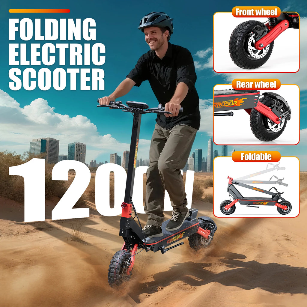 LELEKUAIC Electric Scooter for Adults 1200W 28 MPH 20mi Range