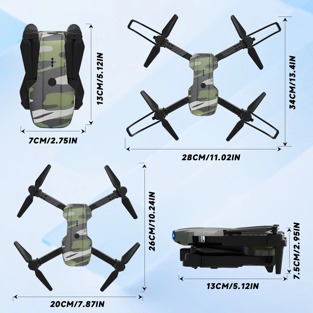 Foldable Drone With Dual HD Cameras, 360 Roll, Takeoff Landing