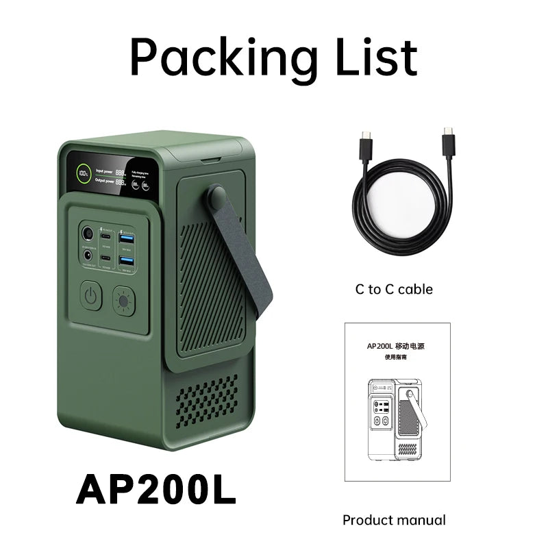 CTOLITY 200W Portable Power Station 192Wh Lifepo4