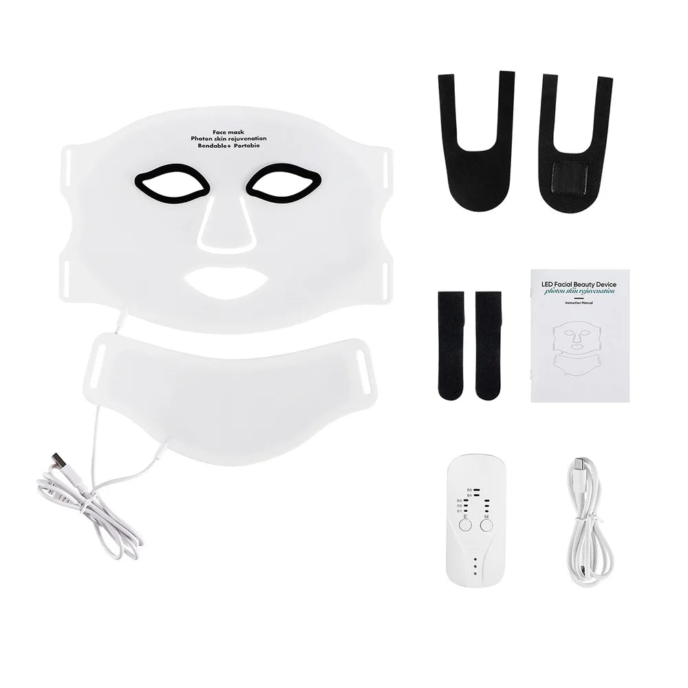 Foreverlily Silicone LED Mask With Neck Photon Therapy