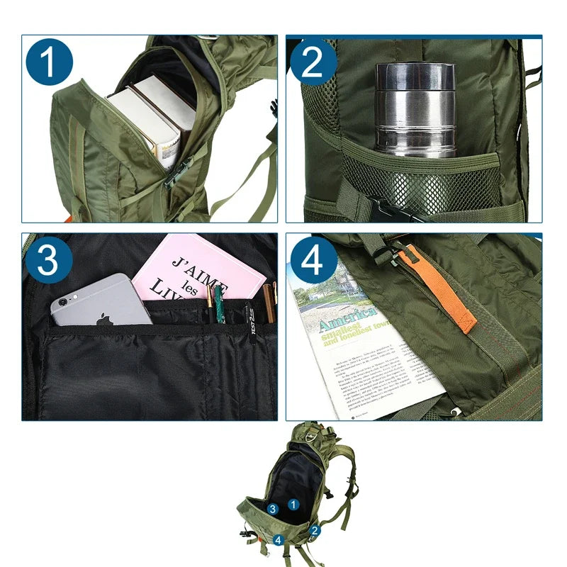 LQARMY Travel Hiking Backpack Waterproof Daypack Lightweight