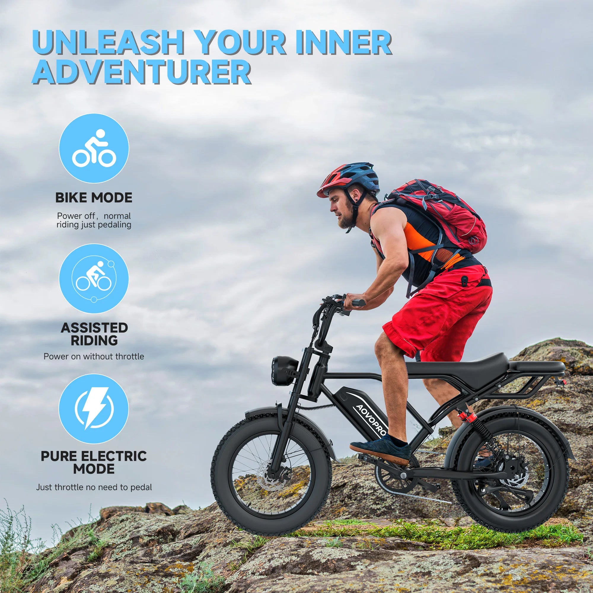 AOVOPRO AP20 Electric Scooter 1500W 48V 70 Mile Range