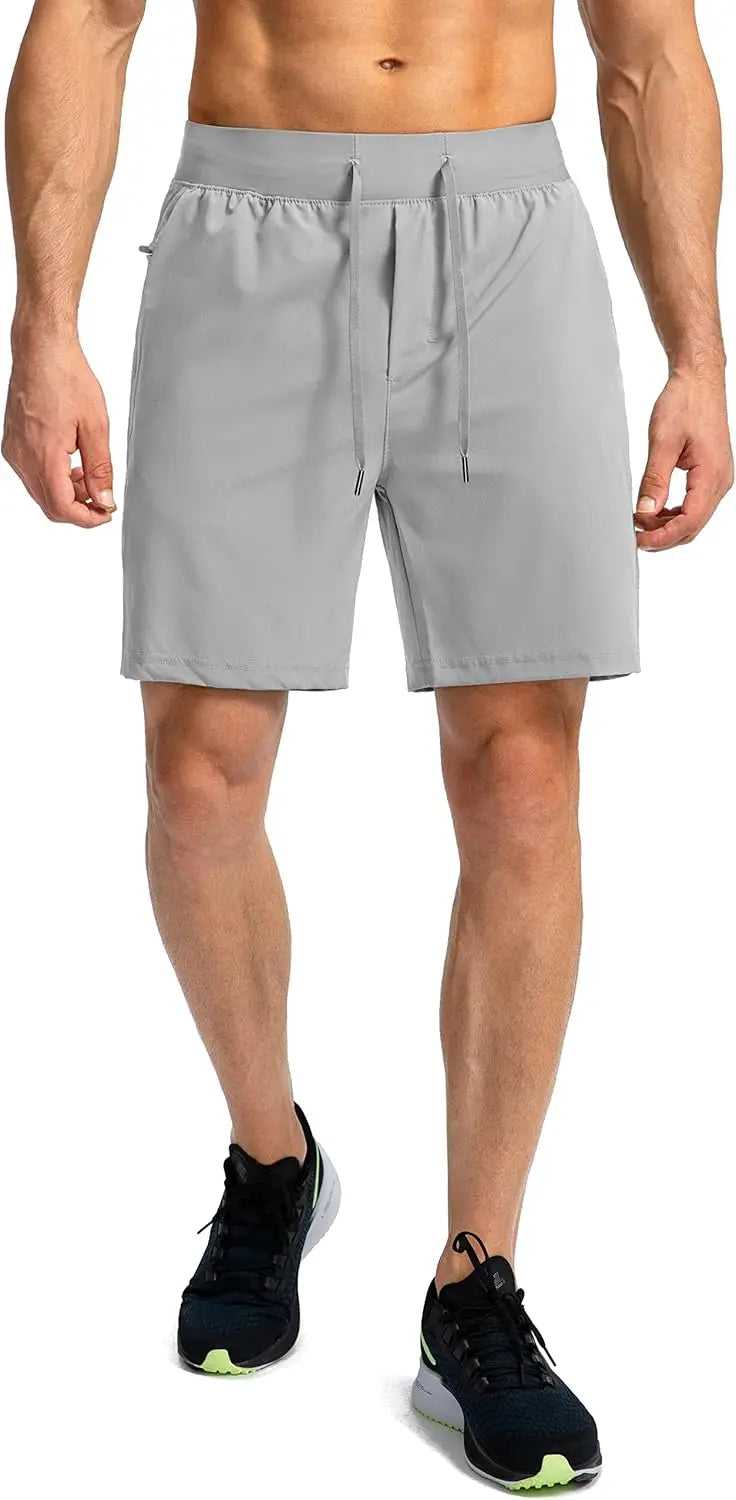 Men's Quick Dry Athletic Shorts With Zipper Pockets Lightweight Gym