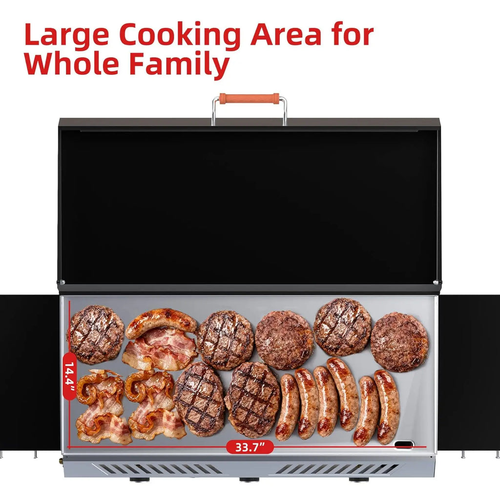 Flat Top Griddle Grill With Auto Ignition Propane 3 Burners