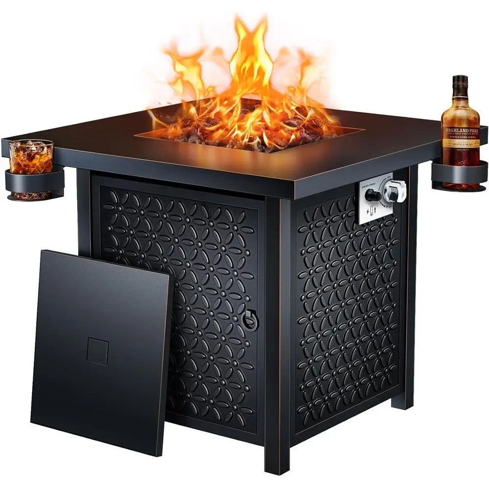 Propane Fire Pit Table 50,000 BTU Steel For Outdoor Ambience