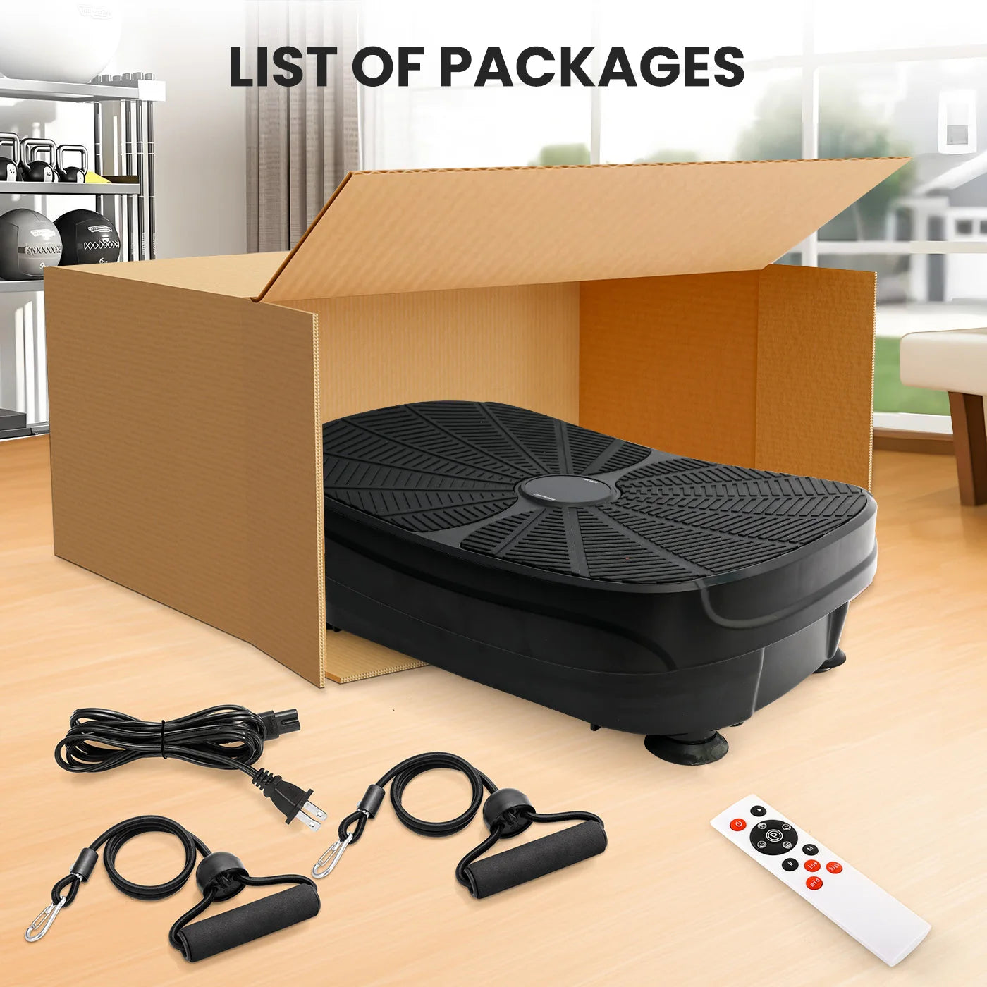 Vibration Plate Exercise Machine Kit With Resistance Bands