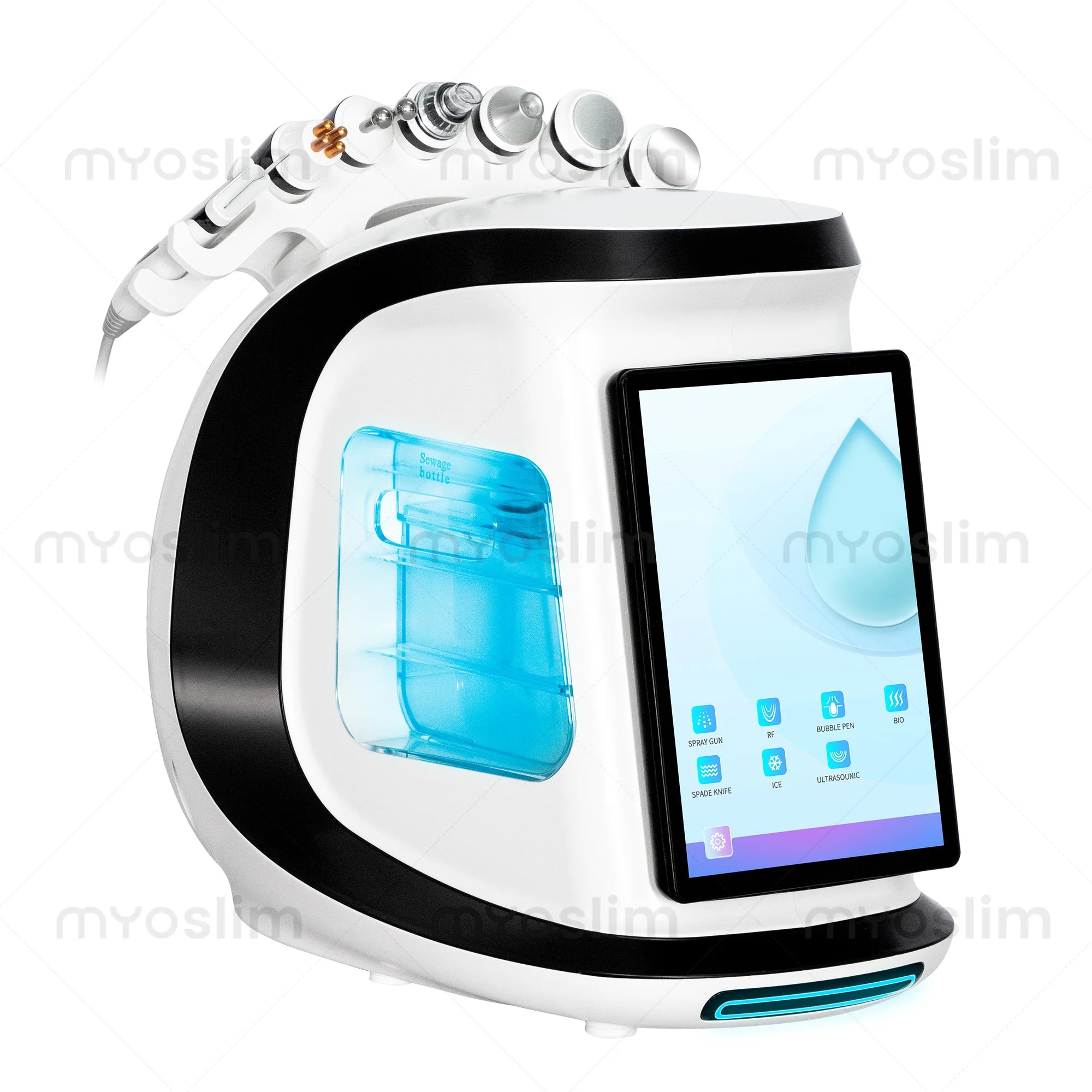 Ice Blue 7 in 1 Hydrodermabrasion Machine Oxygen Jet Aqua Peeling Small Bubble System for Deep Cleaning and Skin Rejuvenation