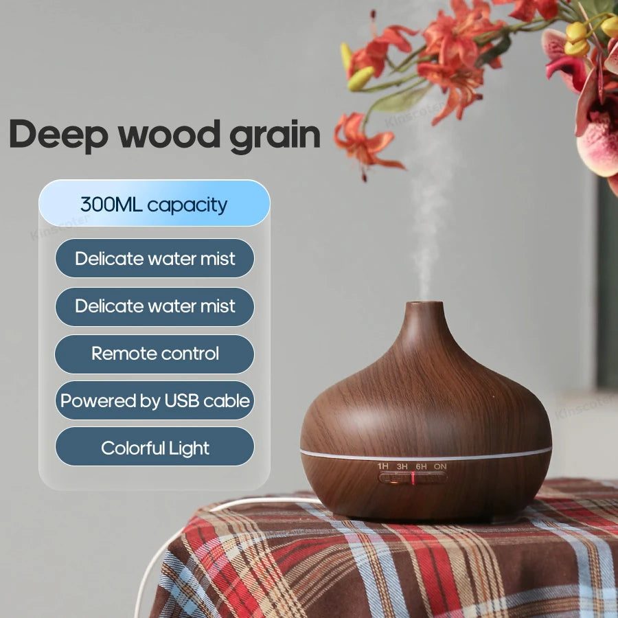 Kinscoter Wood Grain Aromatherapy Diffuser USB Humidifier
