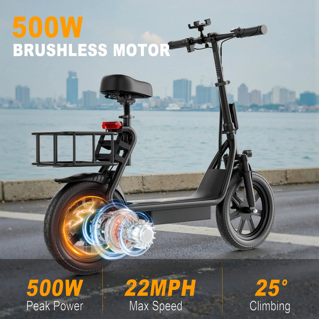 Joyhis JH1 Electric Scooter With Seat 500W Motor 48V