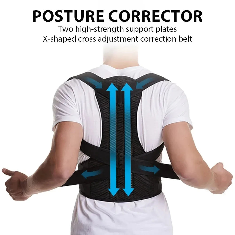 Jiehu Adjustable Back Brace Posture Corrector For Lumbar And Shoulder