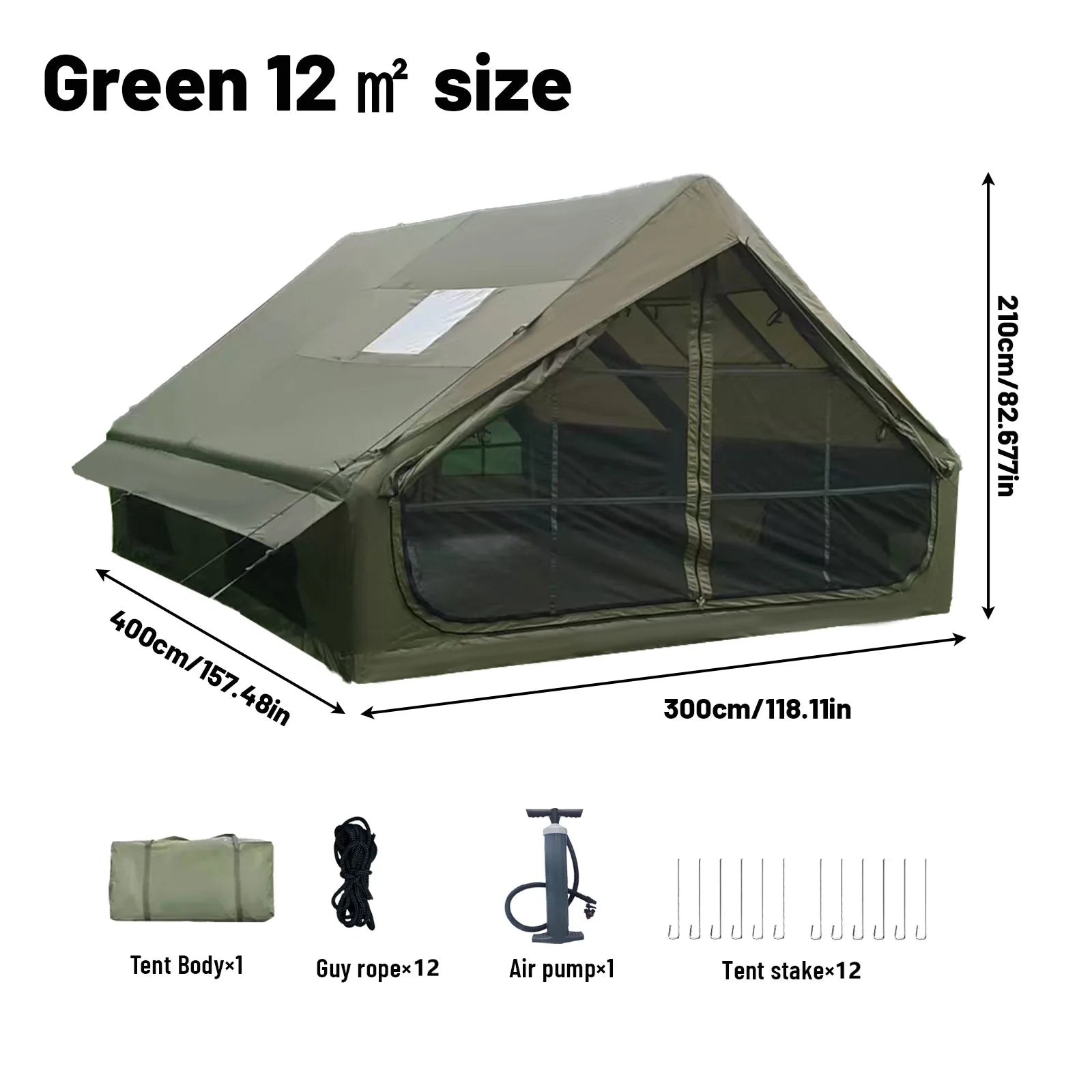Pakicetus Inflatable Tent With Skylight Quick Setup Family Tent