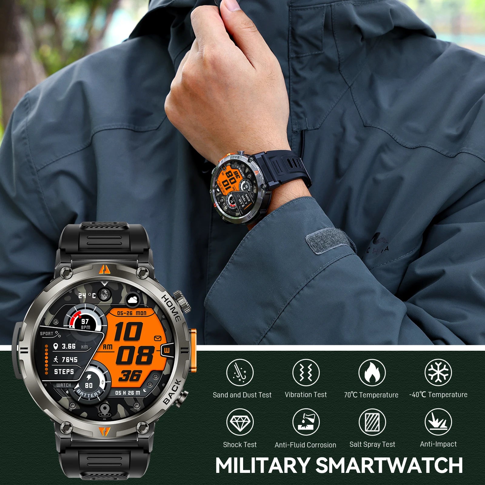 EIGIIS KE3 Smartwatch Bluetooth Call And Heart Rate Monitor