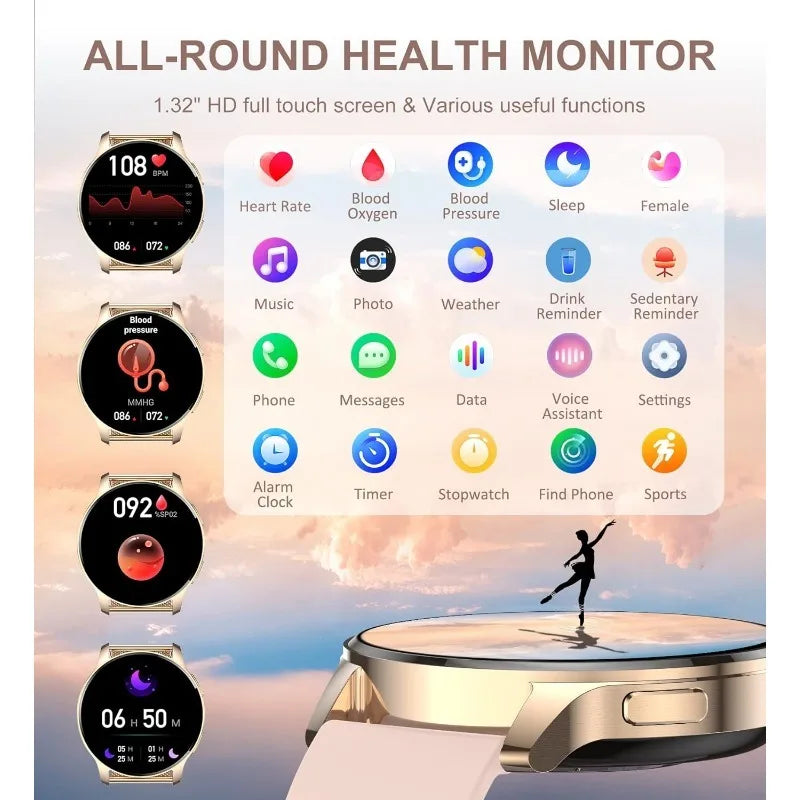 INNOFOVO Smart Watch For Women Fitness Tracker Waterproof With Call