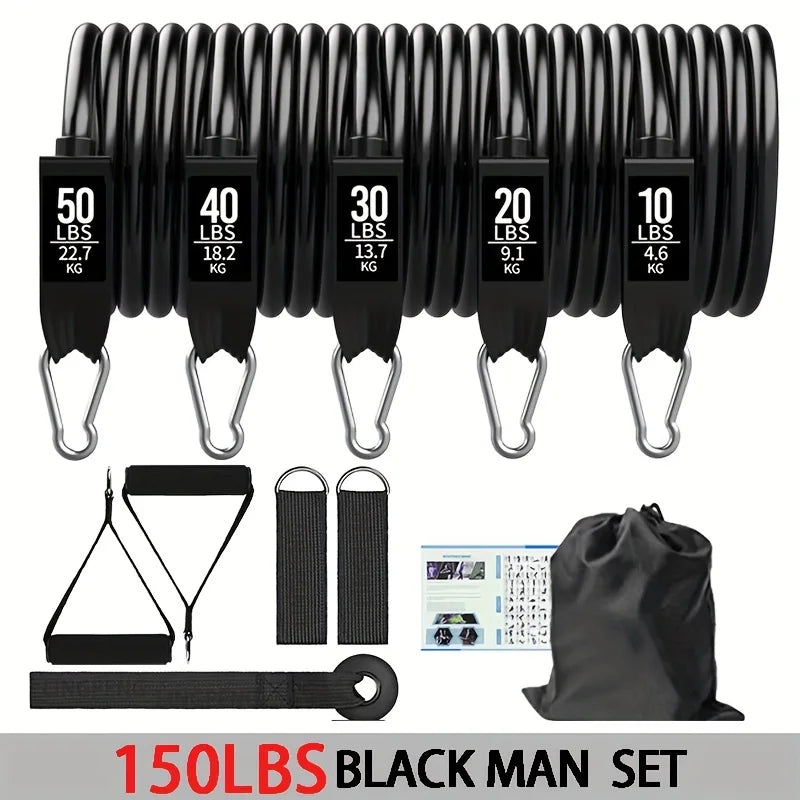 Resistance Bands Set With Door Anchor Handles Carry Bag