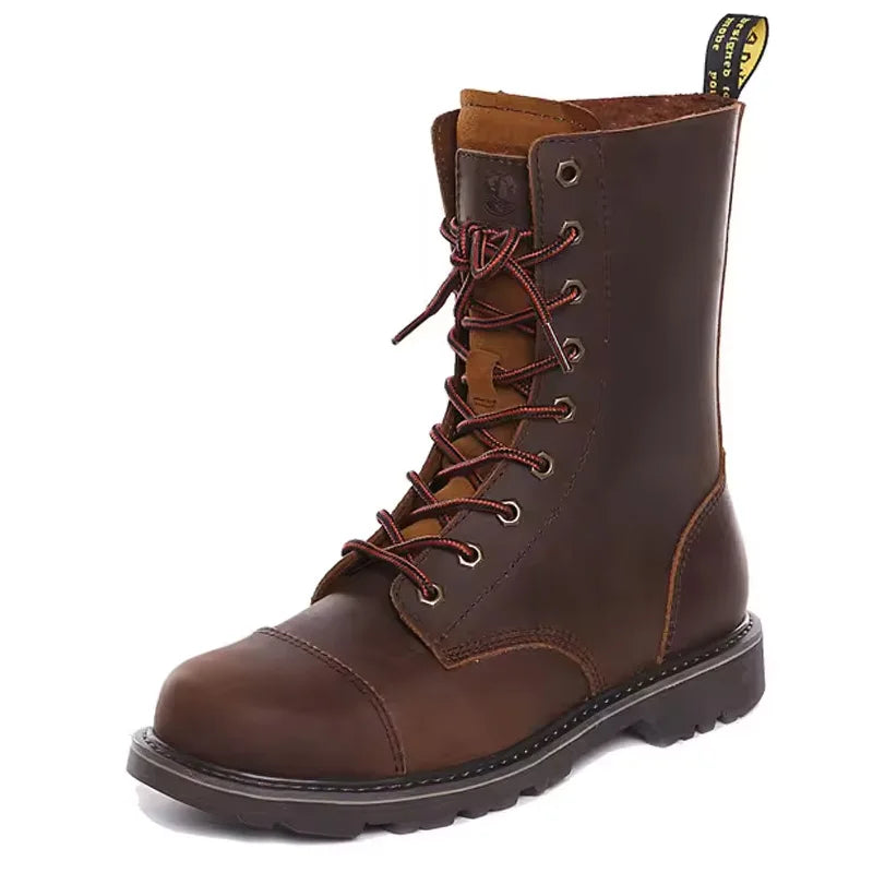 KOWMCN Unisex Cowhide Hiking Shoes Waterproof Tactical Boots
