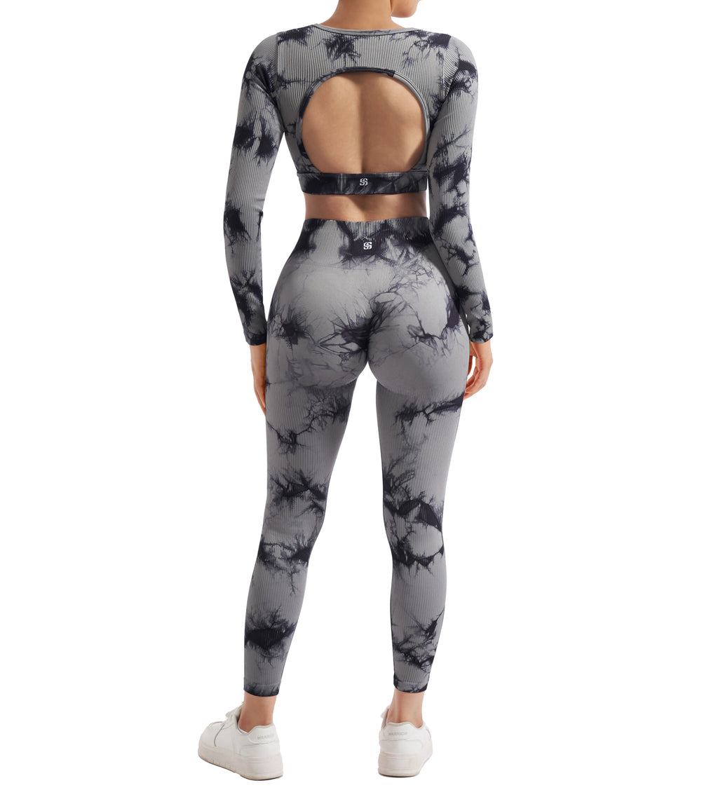 NONECN Yoga Set Women Quick Dry Sports Suit Long Sleeve
