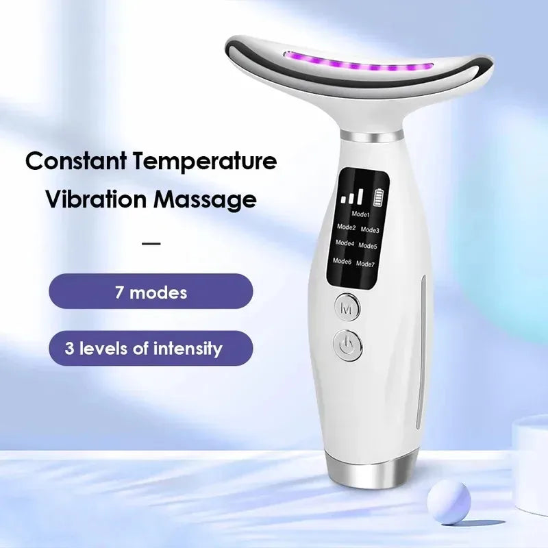 Portable LED Light Therapy Massager For Face And Neck