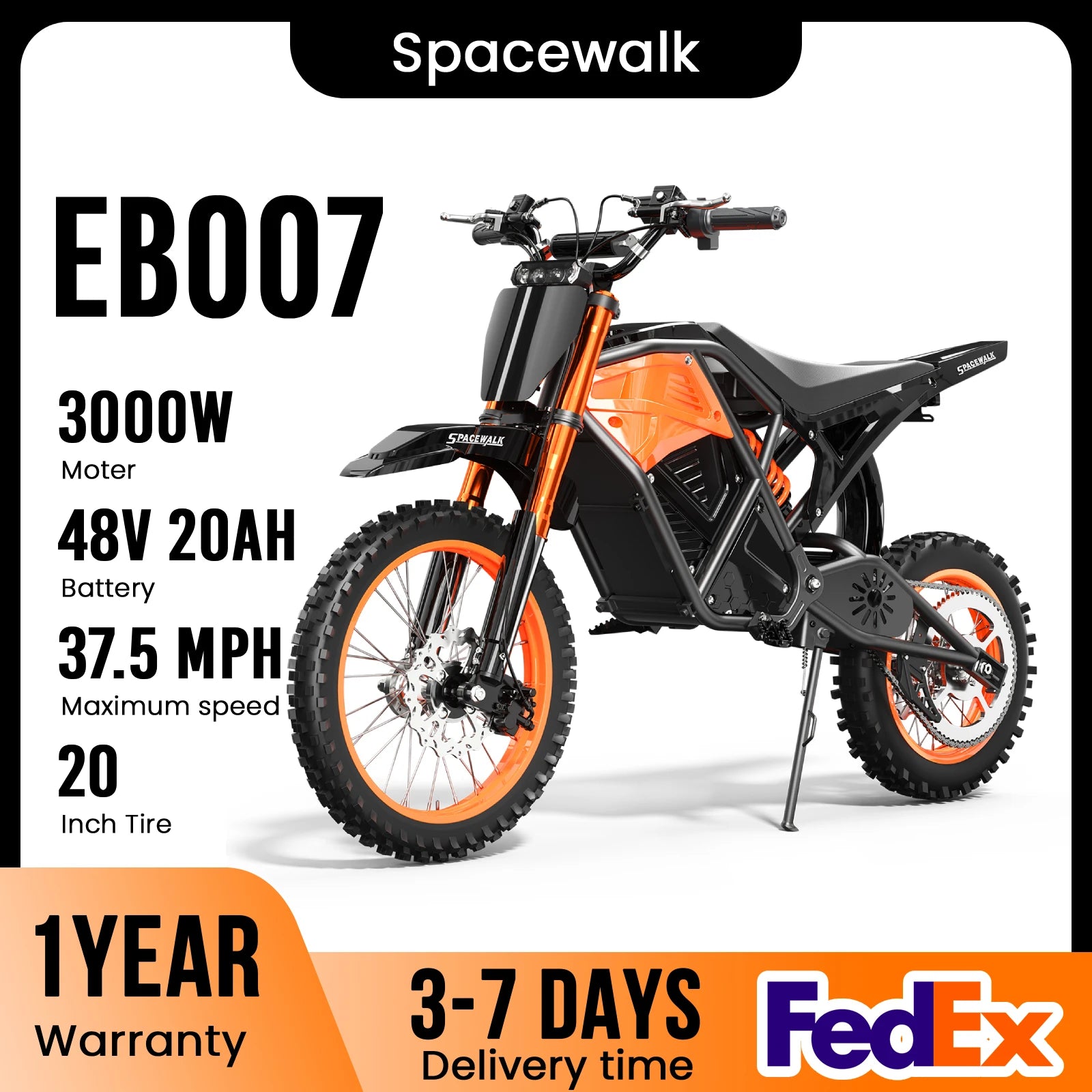 EILLEO SPACEWALK EB007 Electric Dirt Bike for Adults