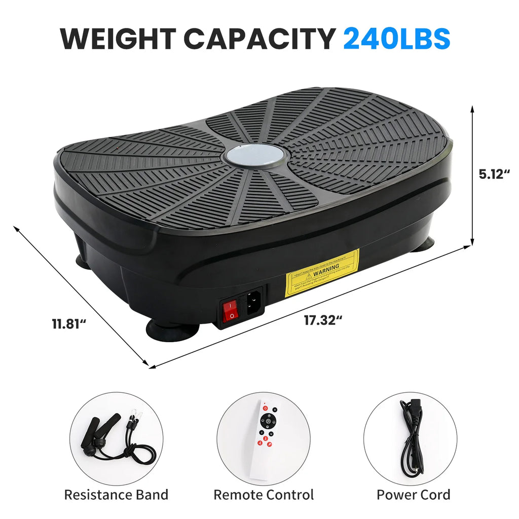 Vibration Plate Exercise Machine Kit With Resistance Bands