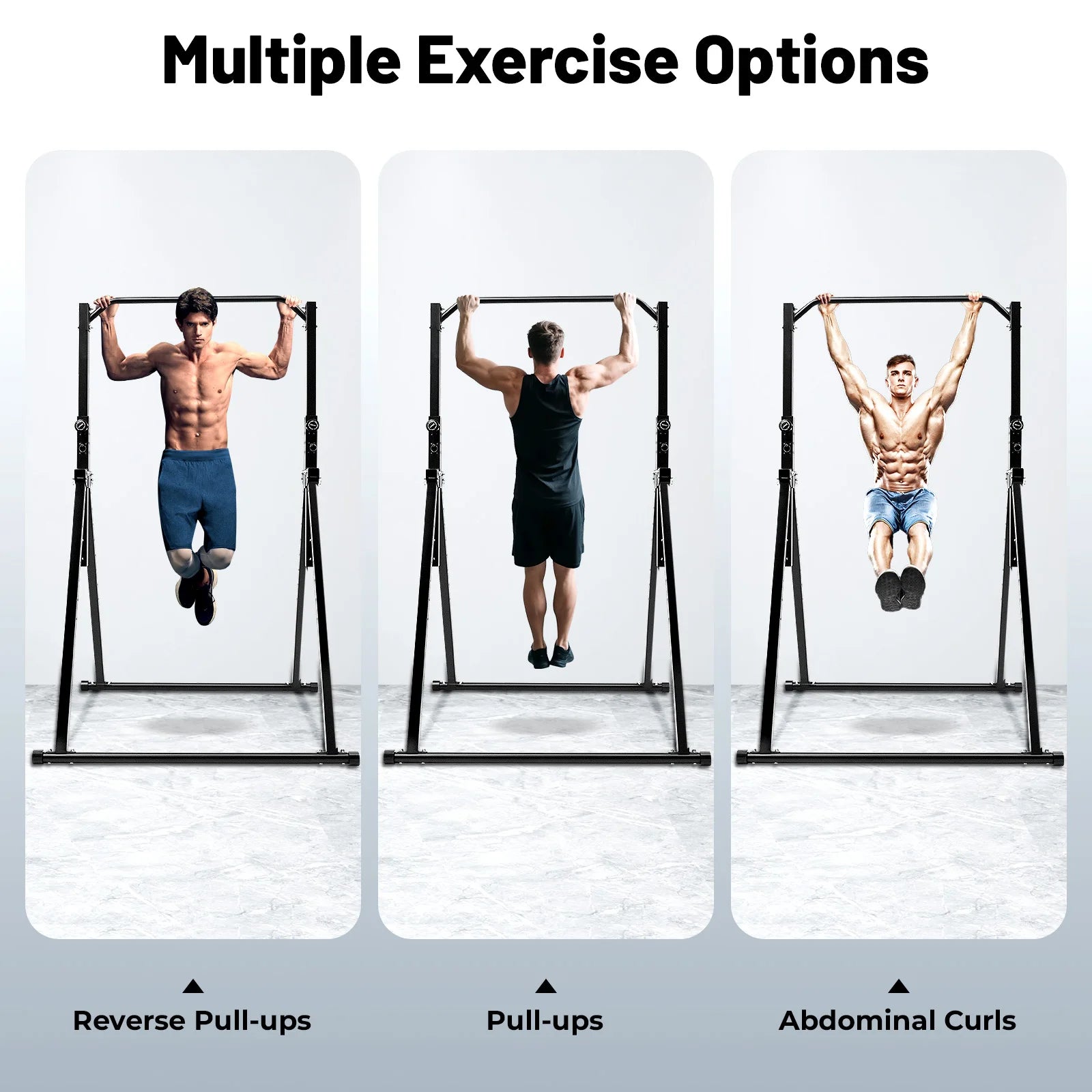 Foldable Pull Up Bar Station Multifunctional Home Gym Fitness Tower