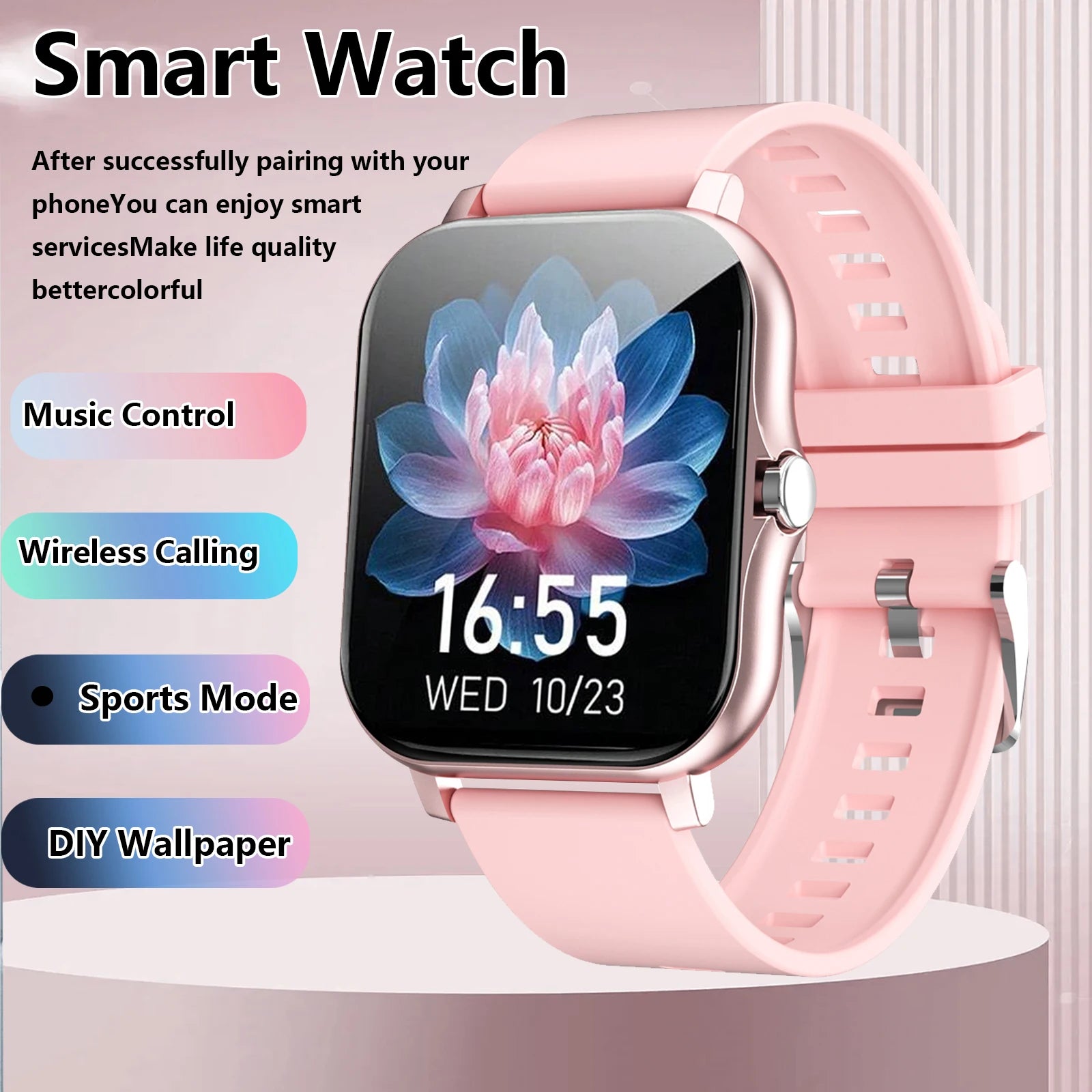 Odelettevcy Smartwatch With Wireless Calling And Message Reminders