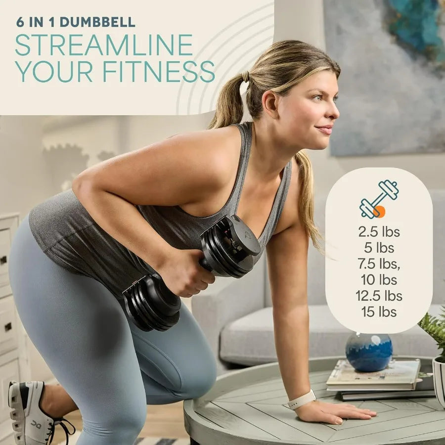 Five-In-One Adjustable Dumbbells Set With Rack For Home Gyms