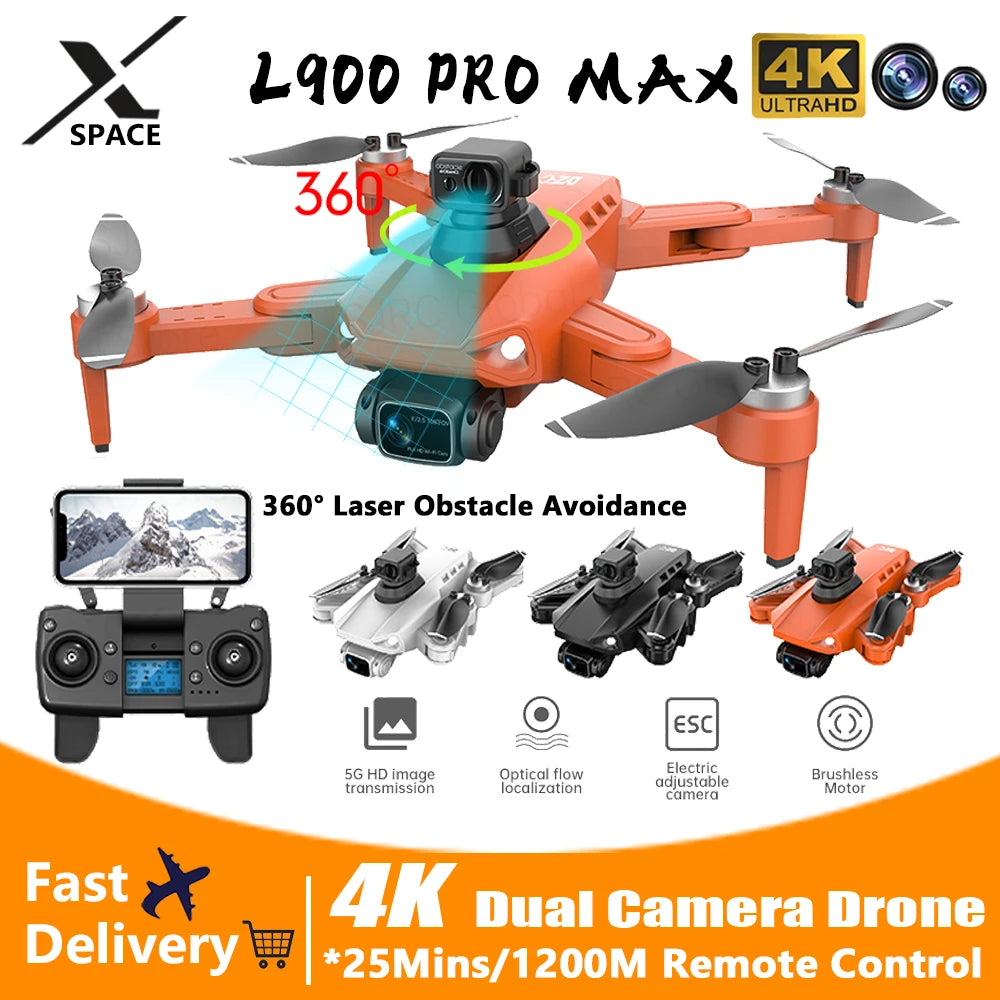 ISHOWTIENDA L900 Pro Se Drone 4K HD GPS Camera 5G WiFi FPV Brushless RC Helicopter