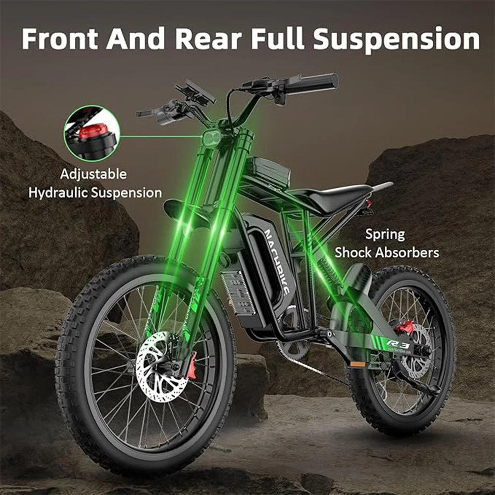 R3 60V 6000W Electric Dirt Bike With 25Ah Battery And Suspension