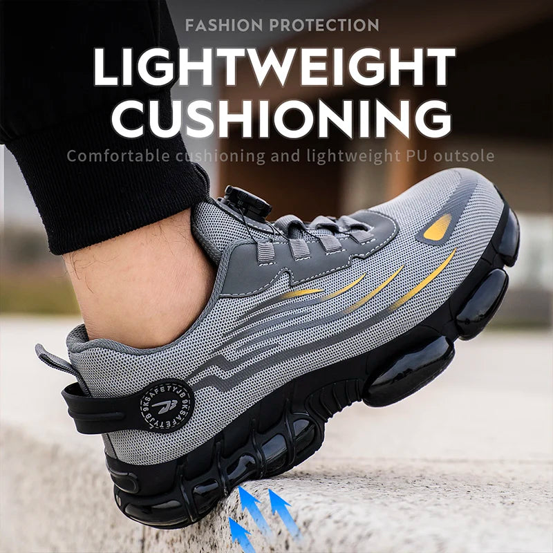 Breathable Lace-Free Soft Sole Safety Shoes Anti-Smash Anti-Puncture