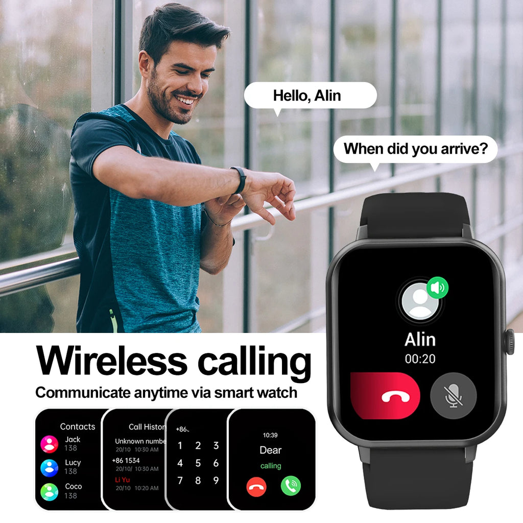 Smart Watch With Wireless Calling Music Messages Custom Watch Face